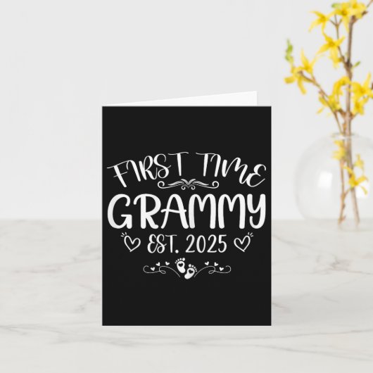 Womens First Time Grammy Est 2025 Soon To Be Mom M Kaart (Gele Bloem)