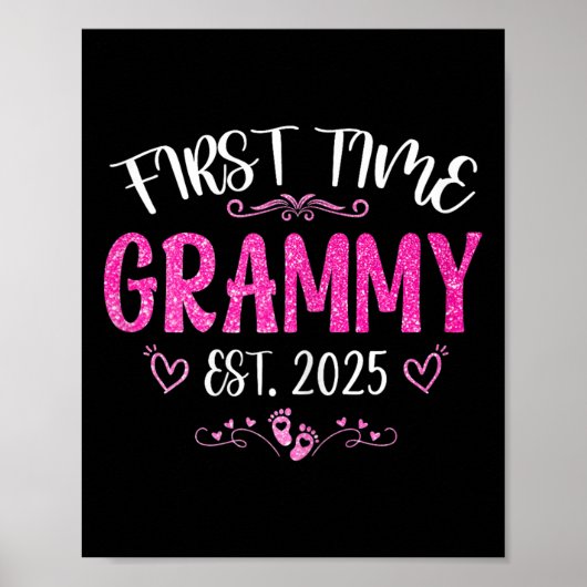 Womens First Time Grammy Est 2025 Soon To Be Mom M Poster (Voorkant)