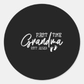 Womens First Time Grandma Est. 2023 Promoted To Ne Ronde Sticker (Voorkant)