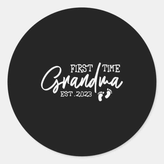 Womens First Time Grandma Est. 2023 Promoted To Ne Ronde Sticker (Voorkant)