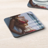 Women's Fitness Inspirerend woorden - Hard werken Onderzetter (Linkerzijde)