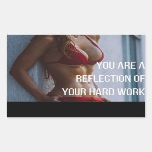 Women's Fitness Inspirerend woorden - Hard werken Rechthoekige Sticker