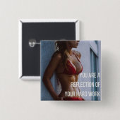 Women's Fitness Inspirerend woorden - Hard werken Vierkante Button 5,1 Cm (Voorkant /achterkant)