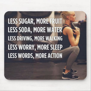 Women's Fitness Inspirerend woorden - Meer actie Muismat