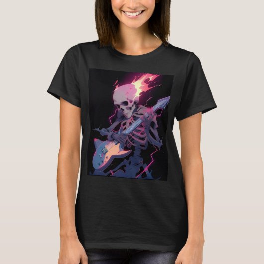 women's flaming rock skeleton t-shirt (Voorkant)