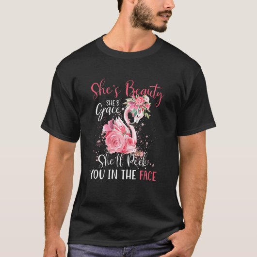 Womens Flamingo Shes Beauty Shes Grace Shell Punch T-shirt (Voorkant)