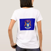 Women's Fleece Zip Jogger vlag van Michigan, Veren T-shirt (Achterkant)