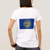 Women's Fleece Zip Jogger vlag van Nebraska, Veren T-shirt (Achterkant)