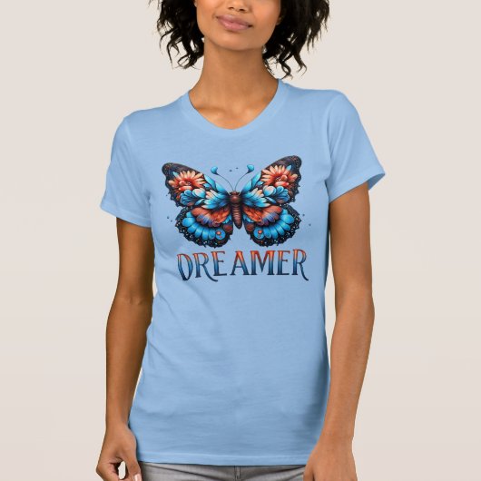Women's floral butterfly dreamer t-shirt (Voorkant)