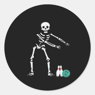 Womens Flosson Skeleton Funny Bowling Floss Ronde Sticker