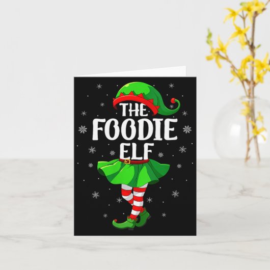 Womens Foodie Elf Christmas Girls Women Elf Squad  Kaart (Gele Bloem)