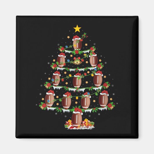 Womens Football Christmas Tree Lights Srts Player  Magneet (Voorkant)