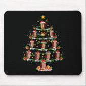 Womens Football Christmas Tree Lights Srts Player  Muismat (Voorkant)