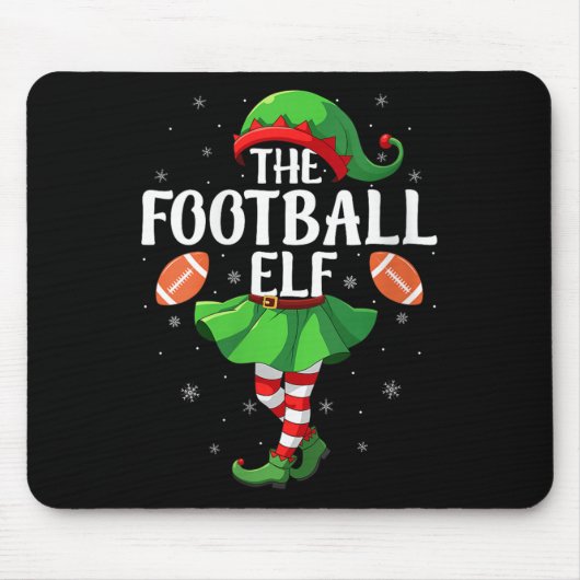 Womens Football Elf Christmas Girls Women Elf Squa Muismat (Voorkant)