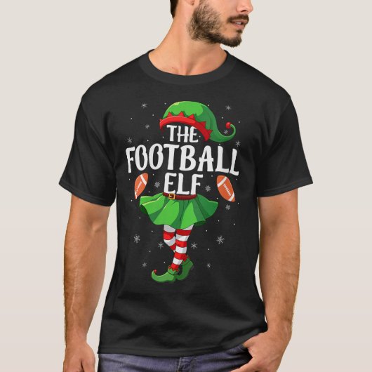 Womens Football Elf Christmas Girls Women Elf Squa T-shirt (Voorkant)