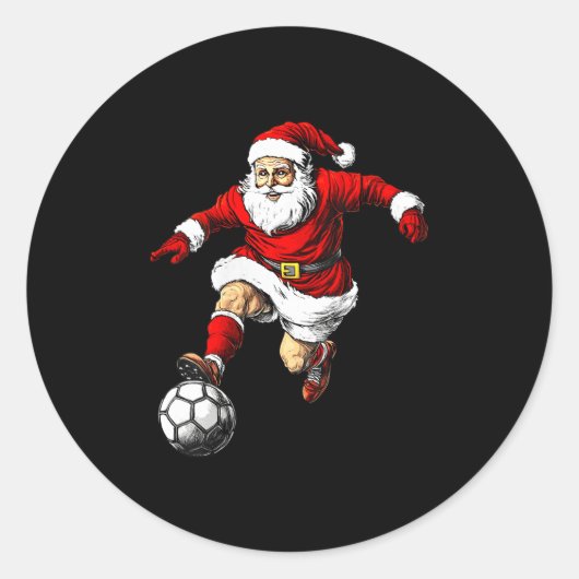 Womens Footballer Christmas V-neck  Ronde Sticker (Voorkant)