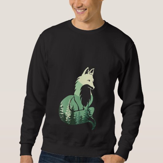 Womens Fox Hunter Animal Silhouette Hunt Trui (Voorkant)