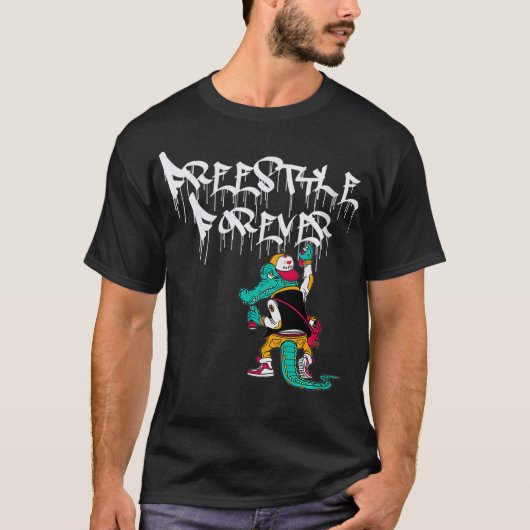 Womens Freestyle Forever Graffiti Gator 80s Muziek T-shirt (Voorkant)