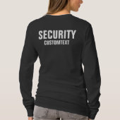 Womens Front & Back Double Sided Security Black T-shirt (Achterkant)