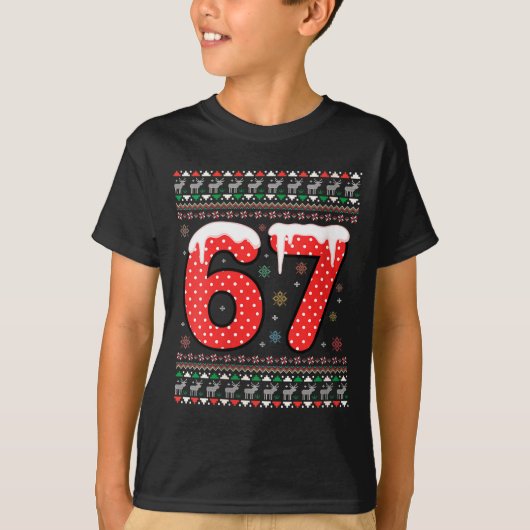 Womens Funny 67 Meme Christmas Pjs Six Seven Gen A T-shirt (Voorkant)