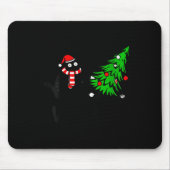 Womens Funny Black Cat Gift Pushing Christmas Tree Muismat (Voorkant)