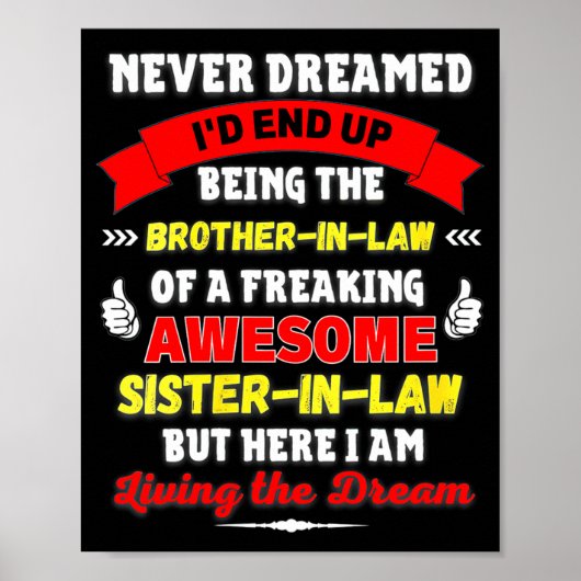 Womens Funny Brother In Law Gift From Awesome Sist Poster (Voorkant)
