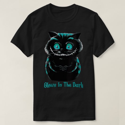Womens Funny Cat Halloween gloeit in the Dark VNec T-shirt (Design voorkant)