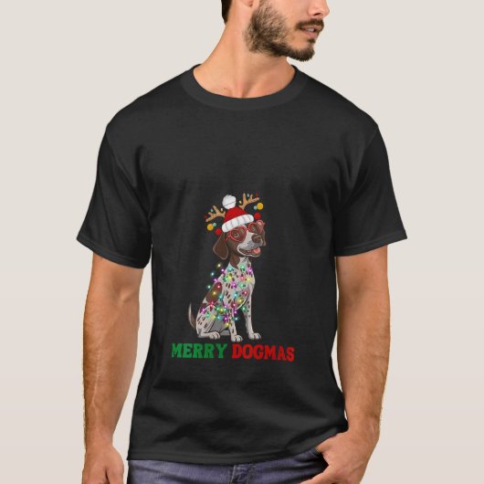 Womens Funny Christmas German Shorthaired Pointer  T-shirt (Voorkant)