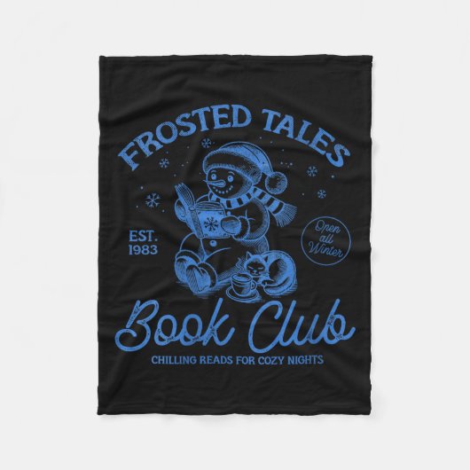 Womens Funny Christmas Snowman Frosted Tales Book  Fleece Deken (Voorkant)