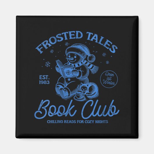 Womens Funny Christmas Snowman Frosted Tales Book  Magneet (Voorkant)