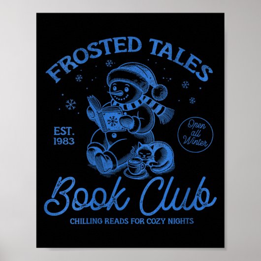 Womens Funny Christmas Snowman Frosted Tales Book  Poster (Voorkant)
