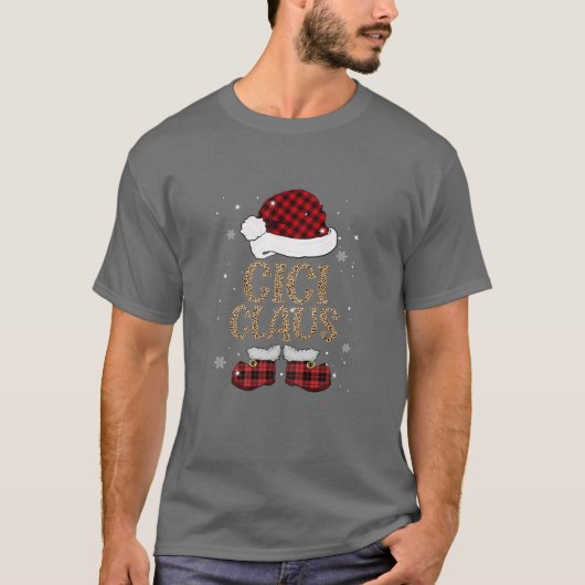 Womens Funny Cici Claus Santa Hat Leopard Christma T-shirt (Voorkant)