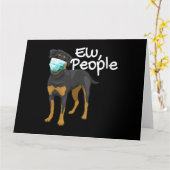 Womens Funny Dog die een maskerteken heeft - Rottw Kaart (Gele Bloem)