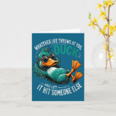 Womens Funny Duck Graphic Tees Men Women Teens Fun Kaart (Gele Bloem)