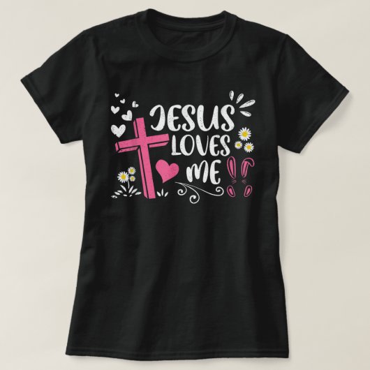 Womens Funny Easter Christian Jesus Loves Me And C T-shirt (Design voorkant)