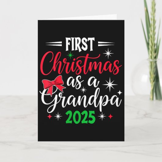 Womens Funny First Christmas As Grandpa 2025 Match Kaart (Voorkant)