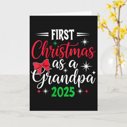 Womens Funny First Christmas As Grandpa 2025 Match Kaart (Gele Bloem)