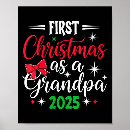 Womens Funny First Christmas As Grandpa 2025 Match Poster (Voorkant)