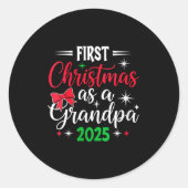 Womens Funny First Christmas As Grandpa 2025 Match Ronde Sticker (Voorkant)