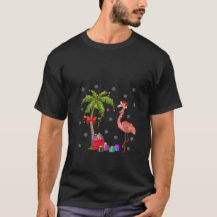 Womens Funny Flamingo Lover Xmas Gift Santa Hat Fl T-shirt