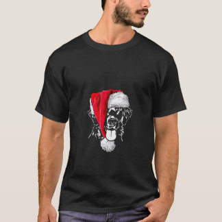 Womens Funny Flat Coated Retriever Santa Christmas T-shirt