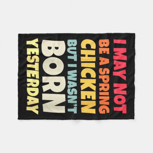 Womens Funny Getting Older Retro Spring Chicken Bi Fleece Deken (Voorkant (Horizontaal))