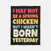 Womens Funny Getting Older Retro Spring Chicken Bi Fleece Deken (Voorkant)