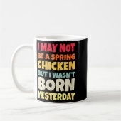 Womens Funny Getting Older Retro Spring Chicken Bi Koffiemok (Links)
