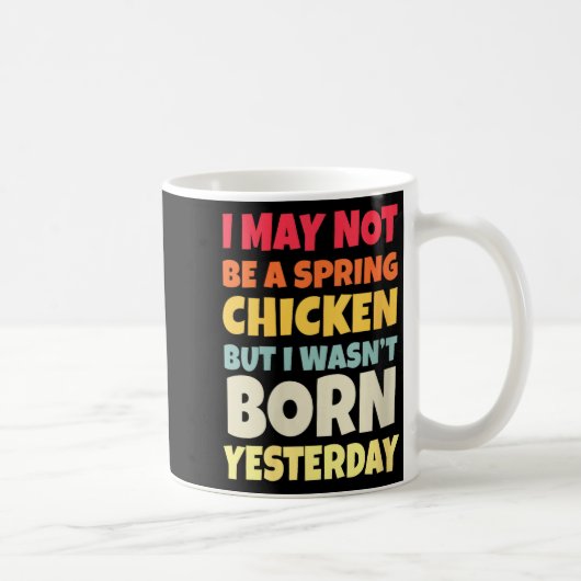 Womens Funny Getting Older Retro Spring Chicken Bi Koffiemok (Rechts)