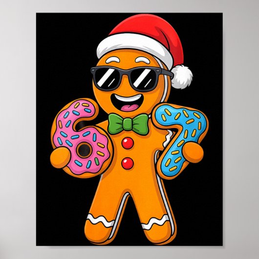 Womens Funny Gingerbread Six Seven 67 Ice Cream Ch Poster (Voorkant)
