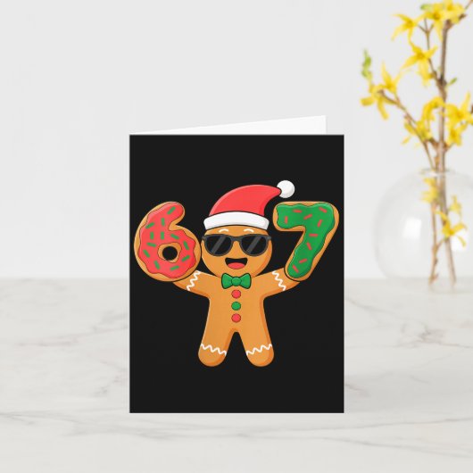 Womens Funny Gingerbread Six Seven 67 Ice Cream Dr Kaart (Gele Bloem)