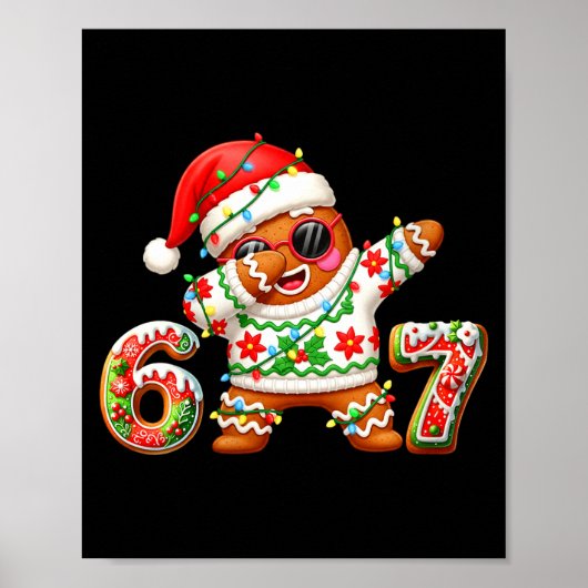 Womens Funny Gingerbread Six Seven 67 Ice Cream Dr Poster (Voorkant)