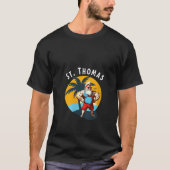 Womens Funny Gnomes St Thomas Retro Buff Gnome Bir T-shirt (Voorkant)
