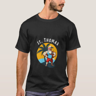 Womens Funny Gnomes St Thomas Retro Buff Gnome Bir T-shirt